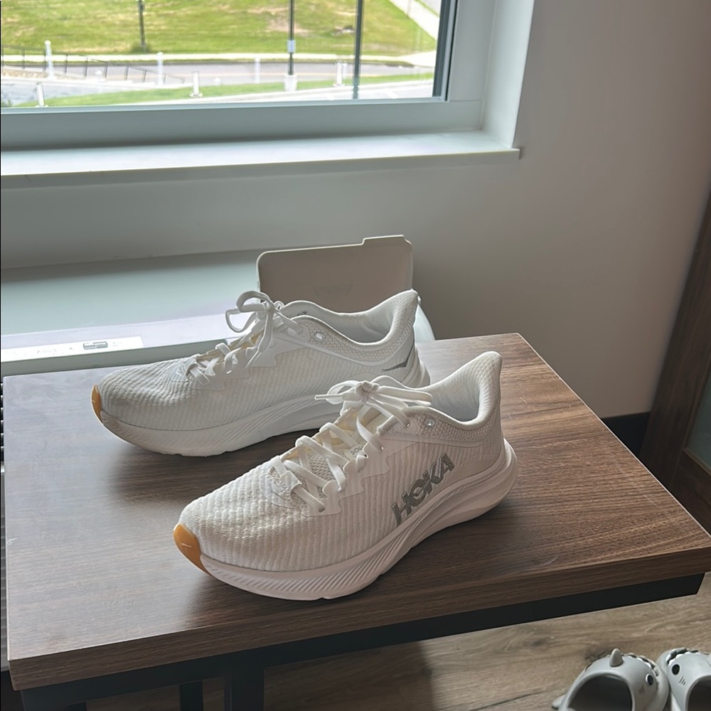 Hoka Solimar White Athletic Shoes with Breathable Mesh